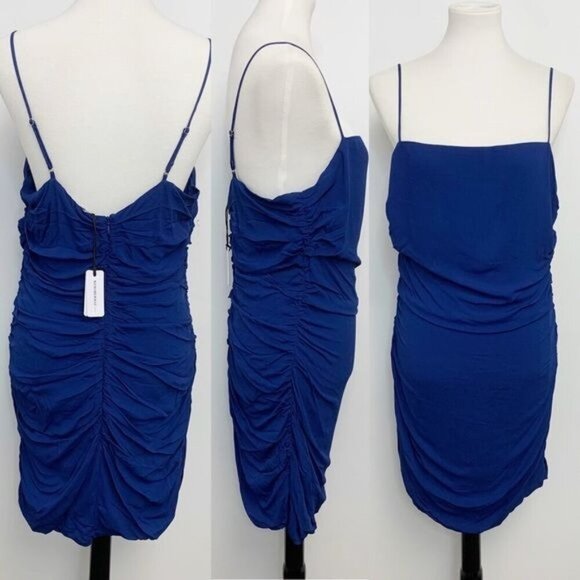 WeWoreWhat Ronnie Ruched Dress in blue depths Sz XL NWT - Picture 12 of 12